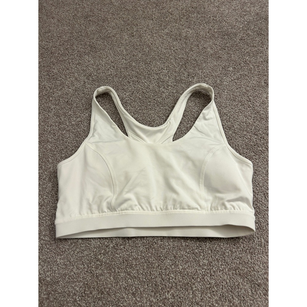 Tek Gear Sports Bra Womens XL White Excellent Racerback Medium Support Workout